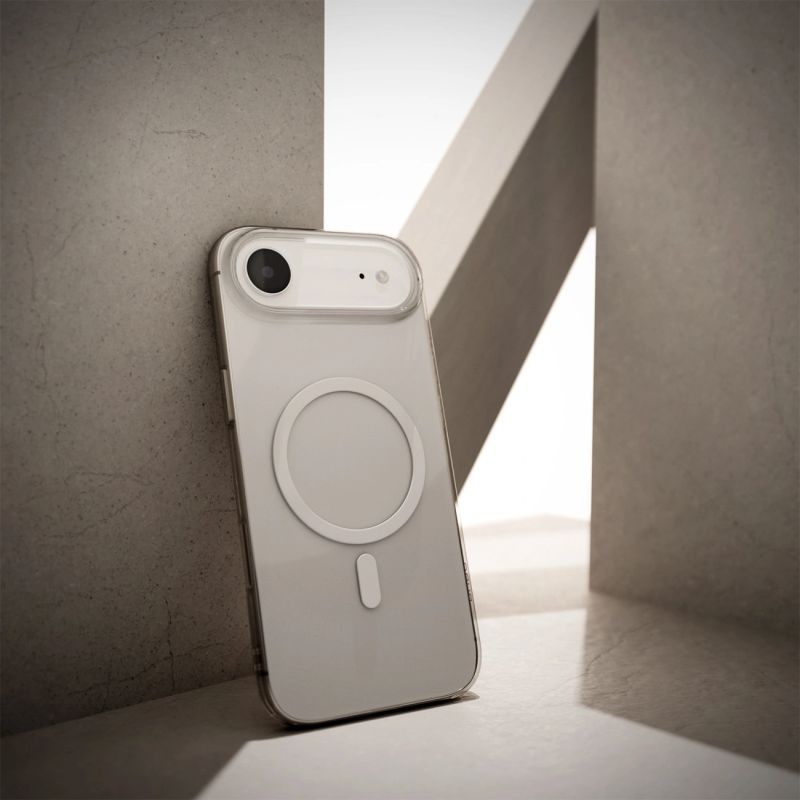 10. Puro Lite Mag TPU+PC Case Compatible with MagSafe for iPhone 17 Air - Transparent with White Ring