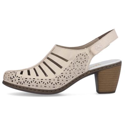 23. Rieker W RKR49B beige leather high heel sandals