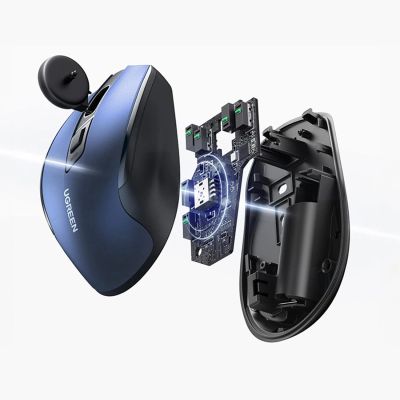 6. Ugreen MU006 Wireless Optical Mouse USB 2.4GHz / Bluetooth 5.0 4000 DPI - Blue