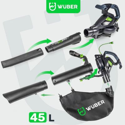 15. 3000W Electric Leaf Blower with Shredder 15:1 W43422 WUBER