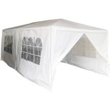 GARDEN PAVILION CATERING TENT PE 6x3M + 6 WALLS WHITE