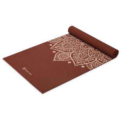 8. Gaiam Intense Rust Sundial Flower Yoga Mat 5mm 65733