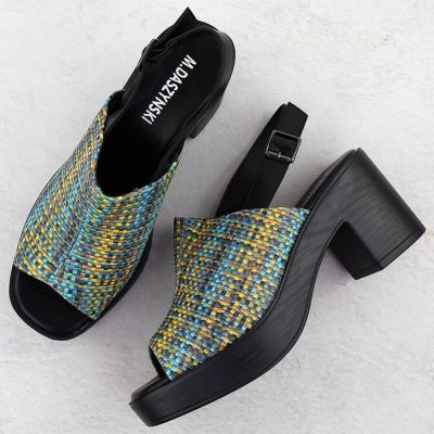23. Women’s Block-Heel Woven Sandals M.Daszyński MR23126-7