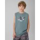 Boy's regular sleeveless T-shirt with print 4F 4FJRSS26TSLEM354-46S
