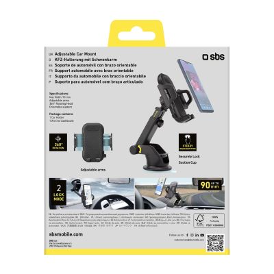 4. SBS TEHWSUPWIND smartphone holder telescopic with suction cup - black