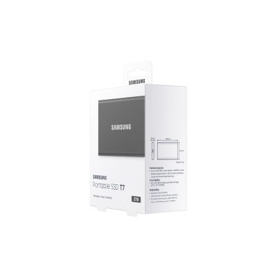 3. Samsung Portable SSD T7 2TB USB Type-C 3.2 Gen 2 (3.1 Gen 2) Gray