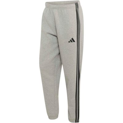 2. Men's adidas Essentials 3-Stripes Fleece Tapered Cuffed Pants Gray KY4127