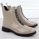 3. Women's patent leather ankle boots in beige D&A S.Barski Premium Collection MR52-108