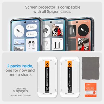 13. Spigen Glas.TR EZ Fit Tempered Glass 2-pack for Nothing Phone 3 - Transparent