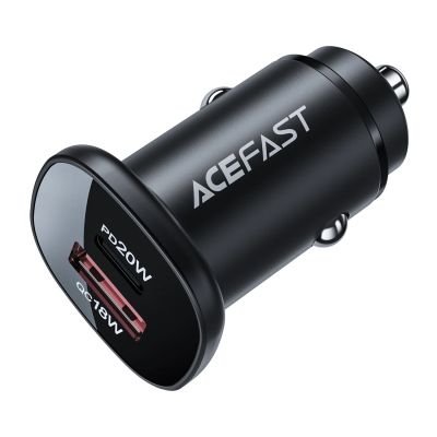 12. Acefast car charger 38W USB Type C / USB, PPS, Power Delivery, Quick Charge 3.0, AFC, FCP black (B1 black)