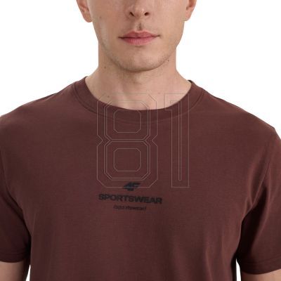 4. Men's T-shirt 4F M2961 dark brown 4FWAW25TTSHM2961 80S