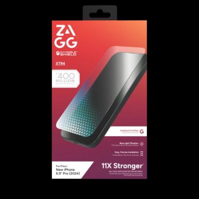 ZAGG InvisibleShield Glass XTR4 Graphene Screen Protector with Blue Light Filter for iPhone 16 Pro Max