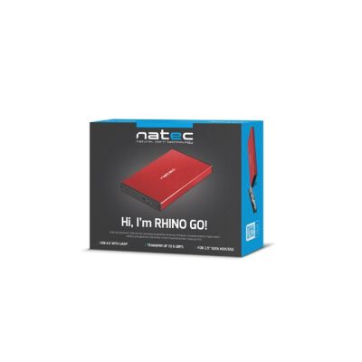 6. NATEC Rhino Go NKZ-1279 Case (2.5"; USB 3.0; Aluminum; red)