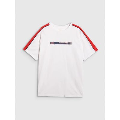 7. Men's oversize printed T-shirt 4F 4FRAW25TTSHM3227-10S