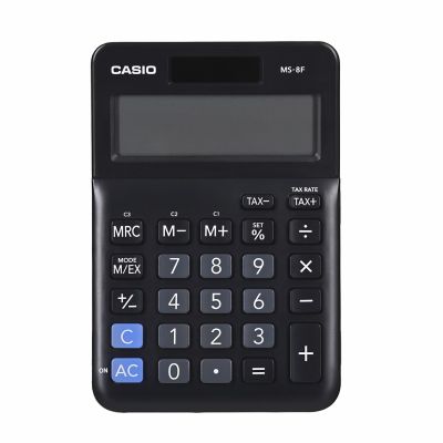 2. Casio MS-8F Office Calculator, 8-digit, 103x147x28.8mm, black