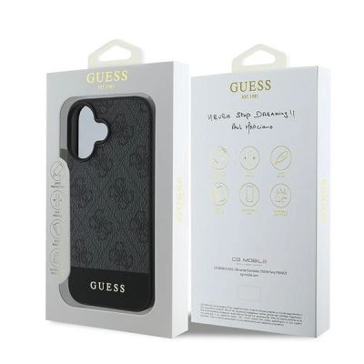 8. Guess 4G Bottom Stripe Case for iPhone 16 Plus 6.7" - Gray