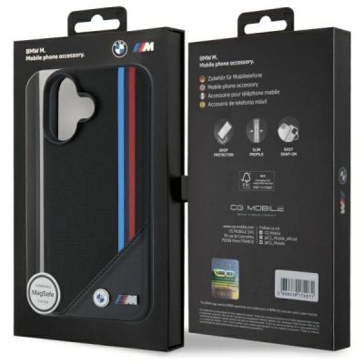 8. BMW M Meshed Tricolor Stripes MagSafe case for iPhone 16 - black