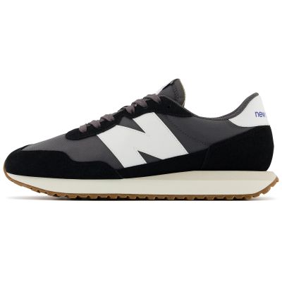 6. New Balance men's sneakers, suede leather lifestyle sports shoes, black (MS237GA)