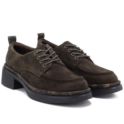4. Women’s chocolate-brown leather block-heel loafers Artiker 59C0457