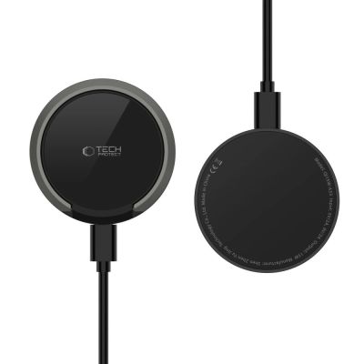 4. Tech-Protect QI15W-A33 Inductive Charger with MagSafe and Stand with USB-A / USB-C Cable - Black