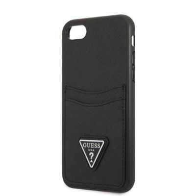 6. Guess GUHCI8PSATPK iPhone 7/8 SE 2020 / SE 2022 hardcase black/black hardcase Saffiano Triangle Logo Cardslot