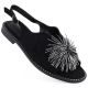 4. Women's closed-heel sandals with sequins, black Potocki 43349