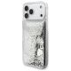 2. Guess Liq case. Glitter Charms for iPhone 17 Pro Max - silver