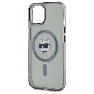 6. Karl Lagerfeld KLHMP15SHLSCHK iPhone 15 6.1" black/black hardcase IML Metal Choupette Head MagSafe