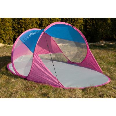 7. SELF-EXPLODING BEACH SCREEN TENT BLUE AND PINK
