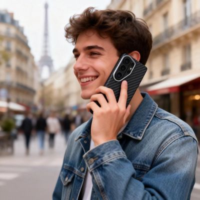 8. Tech-Protect Ion Carbon MagSafe Case for Samsung Galaxy S26 Ultra - Black and Silver