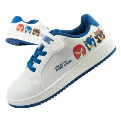 Leomil children's sports shoes Sonic sneakers lightweight with velcro white