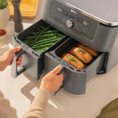 14. Ninja DZ400EU Deep Fryer Double 9.5L Autonomous 2470W Hot Air Fryer Gray