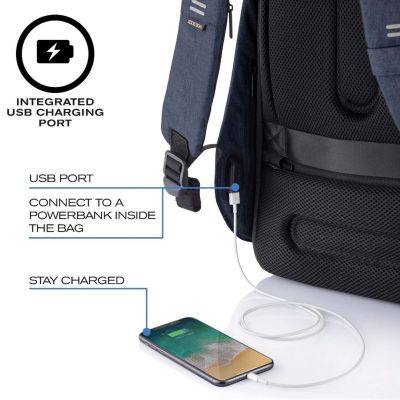 12. XD DESIGN BOBBY HERO REGULAR Anti-Theft Backpack, Navy Blue, P/N: P705.295