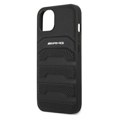 6. AMG Leather Debossed Lines case for iPhone 13 mini - black