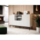 2. PAFOS chest of drawers on a black steel frame, 150x40x90, white matt