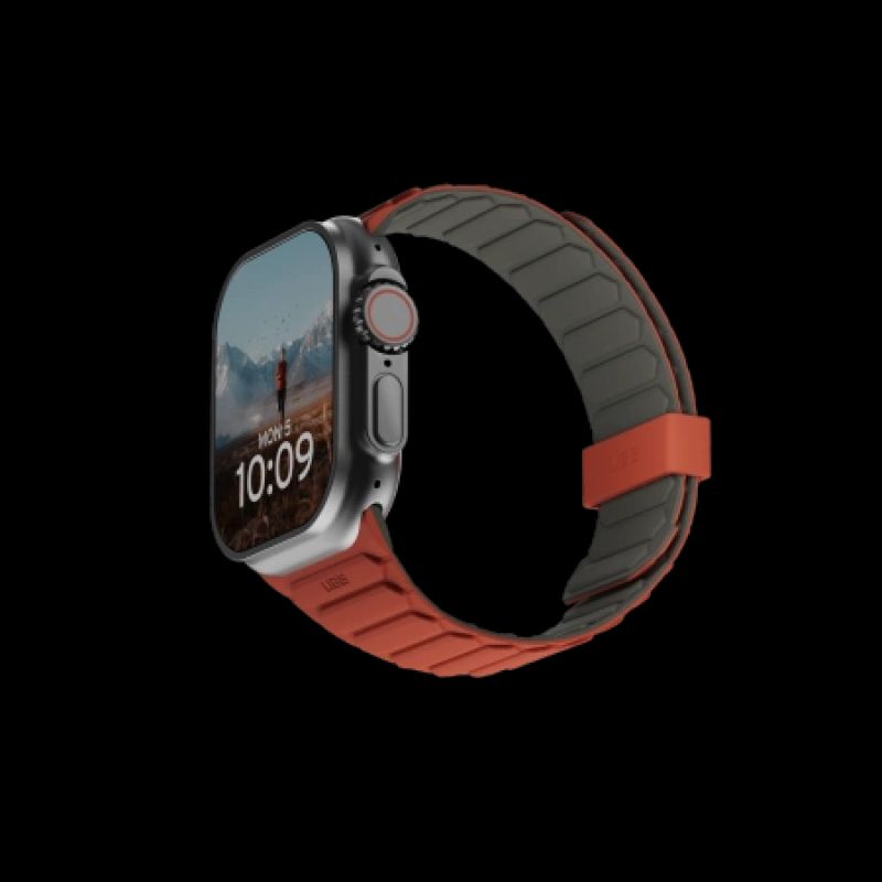 UAG Pathfinder Silicone Double-Sided Magnetic Strap for Apple Watch 42 / 44 / 45 / 46 / 49mm - Gray-Orange
