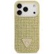 3. Guess Rhinestone Triangle Logo iPhone 17 Pro Case - Gold