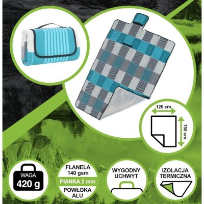 12. BEACH AND PICNIC BLANKET 150x120CM WITH ALU COATING ENERO CAMP 1064086