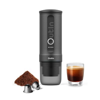 12. Outin Nano Portable Coffee Maker Gray