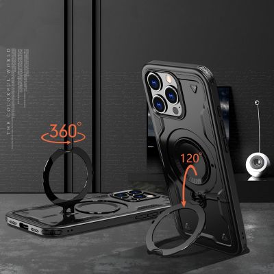 3. Hybrid Armor Trendy Case with MagSafe for iPhone 16 Pro Max - Black