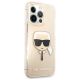 4. Karl Lagerfeld Glitter Karl`s Head Case for iPhone 13 Pro Max - Gold