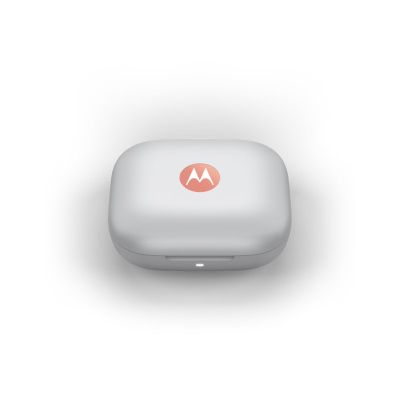 4. Motorola Moto buds Peach Pink headphones