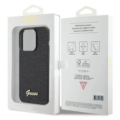 8. Guess Disco Metal Script case for iPhone 15 Pro - black