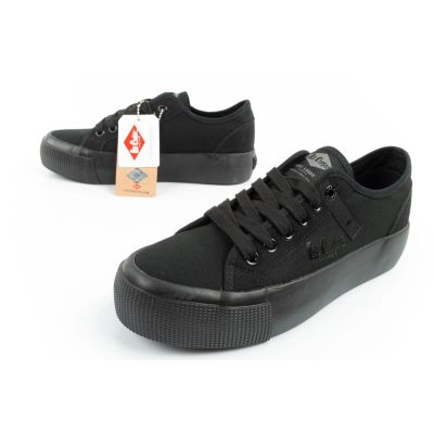 17. Lee Cooper women's sports shoes fabric platform sneakers black