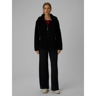 5. Women's loose sherpa fleece with stand-up collar 4F 4FWAW26TFLEF463-20S