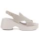 2. Women's beige leather platform sandals S.Barski 7005