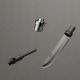 10. Wozinsky WSS-211 survival bushcraft shovel multifunctional knife breaker flint whistle harpoon 21 in 1 - gray