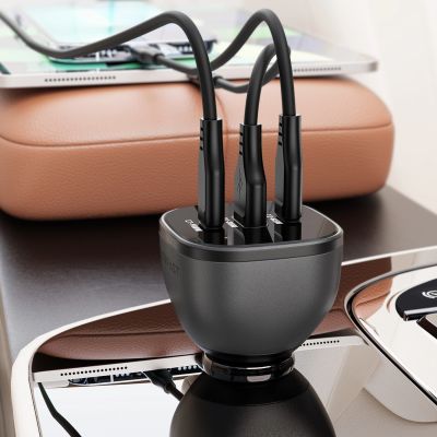 7. Acefast B14 car charger 165W 2x USB-C 1x USB-A - black