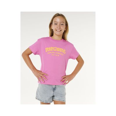 5. RIP CURL Surf Puff Relaxed Tee-Girl Pink