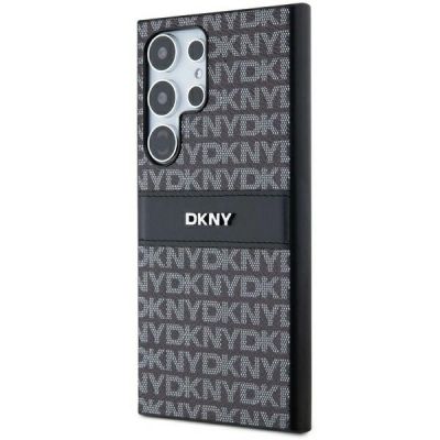 8. DKNY Leather Mono Stripe & Metal Logo case for Samsung Galaxy S24 Ultra - black